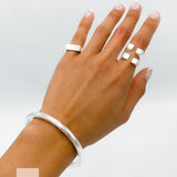 Sterling Silver 5mm Tube Slip-On Bangle Bracelet: Inclusive Sizes