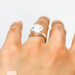 Sterling Silver Disco Ball Ring: Hammered Dome Geometric Band