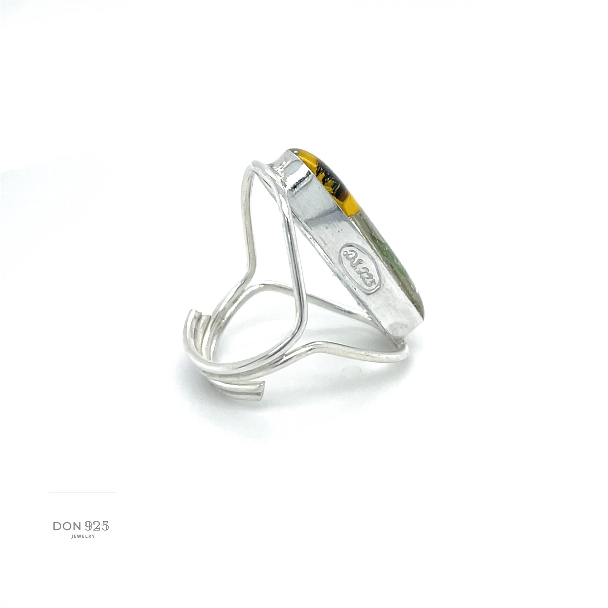 Real Yellow Flower Sterling Silver Adjustable Ring: Floral Jewelry