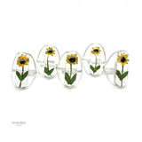 Real Yellow Flower Sterling Silver Adjustable Ring: Floral Jewelry