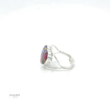Botanical Heart Ring: Real Flowers and Sterling Silver, Adjustable Band