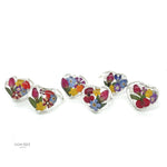 Botanical Heart Ring: Real Flowers and Sterling Silver, Adjustable Band