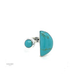 Sterling Silver Turquoise Boho Moon and Star Ring
