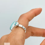 Sterling Silver Turquoise Boho Moon and Star Ring