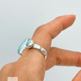 Sterling Silver Turquoise Boho Moon and Star Ring