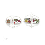 Real Colorful Flowers Adjustable Ring: Sterling Silver, Botanical Resin Jewelry