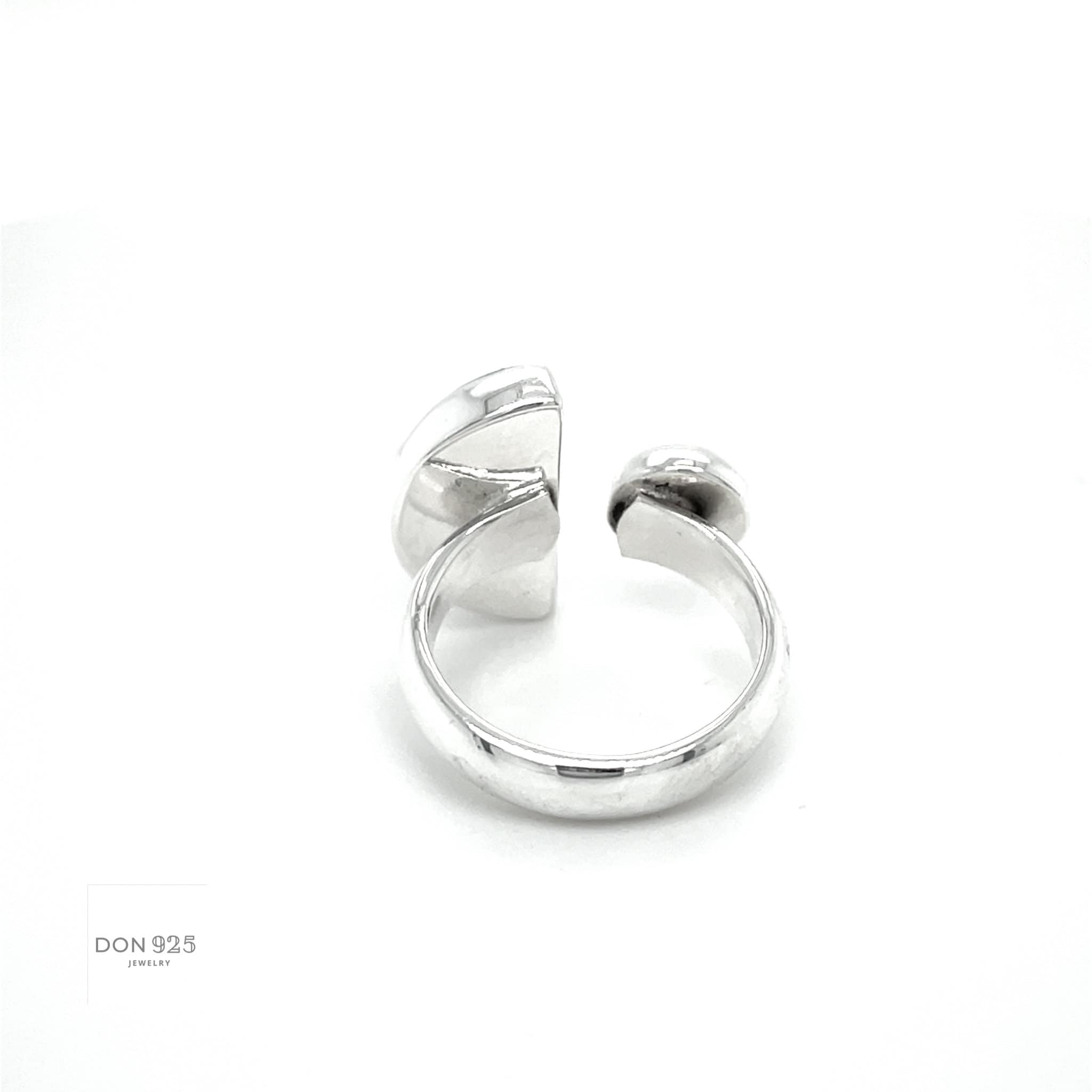Sterling Silver Turquoise Boho Moon and Star Ring