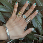 Sterling Silver Interlocked Circle Ring: Lightweight Abstract Geometric Jewelry