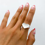 Sterling Silver Heart Signet Ring: Large Chunky Love Jewelry, Pinky Ring
