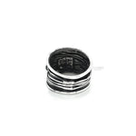 Oxidized Sterling Silver Ocean Waves Ring: Chunky Beach Jewelry