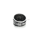 Oxidized Sterling Silver Ocean Waves Ring: Chunky Beach Jewelry