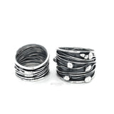 Oxidized Sterling Silver Ocean Waves Ring: Chunky Beach Jewelry