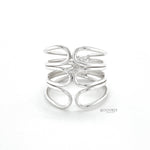 Sterling Silver Corset Ring: Lightweight Modern Wrap Design