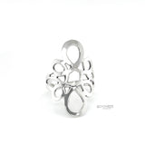Sterling Silver Abstract Infinity Ring: Geometric Lightweight Design