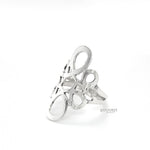 Sterling Silver Abstract Infinity Ring: Geometric Lightweight Design