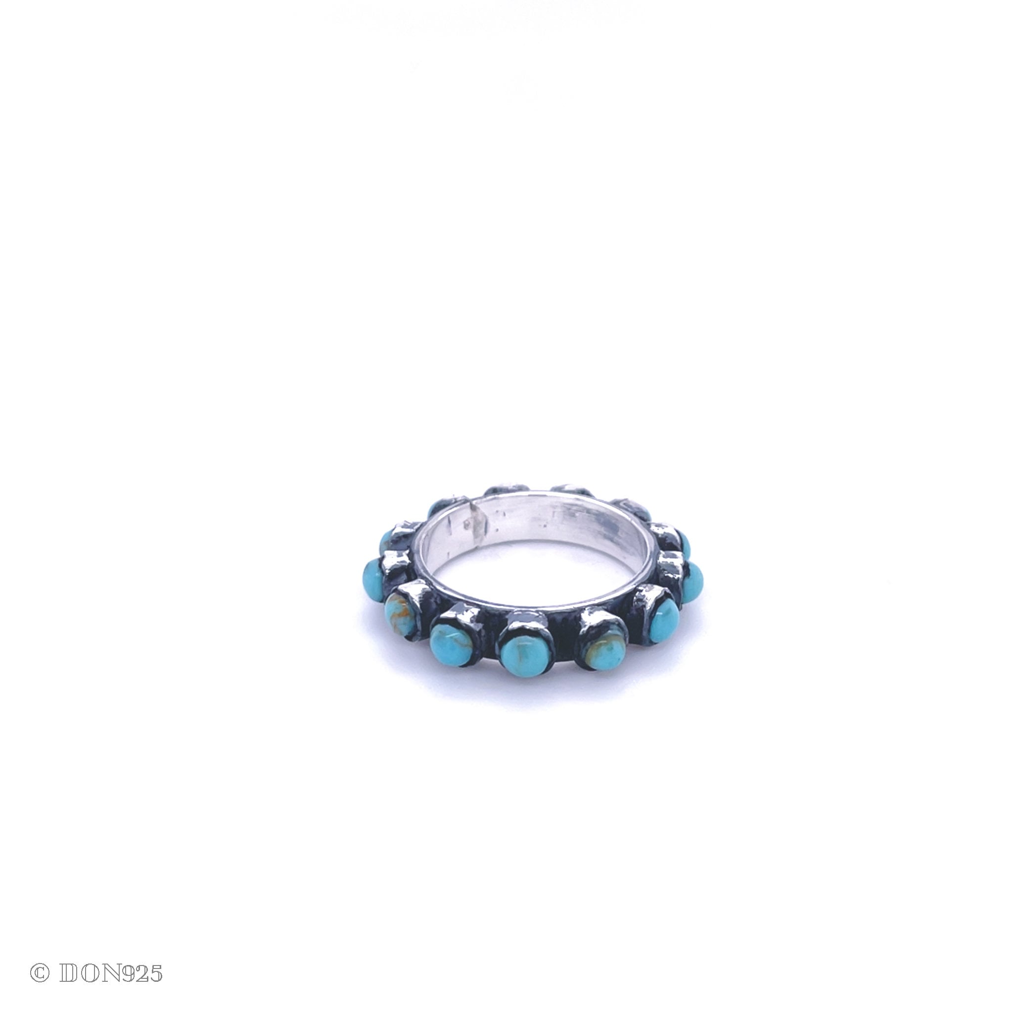 Sterling Silver Turquoise Ring: Boho Western Band