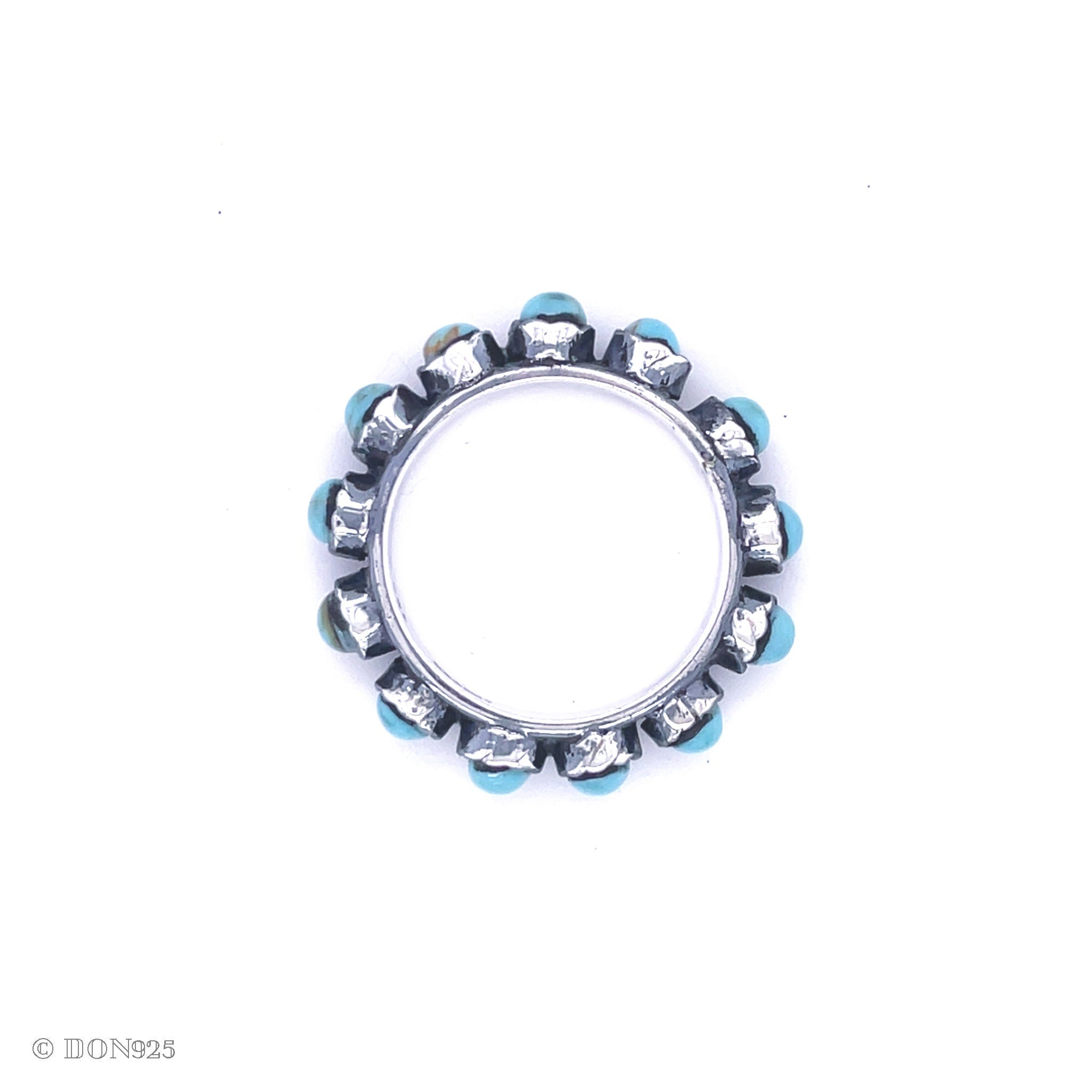 Sterling Silver Turquoise Ring: Boho Western Band