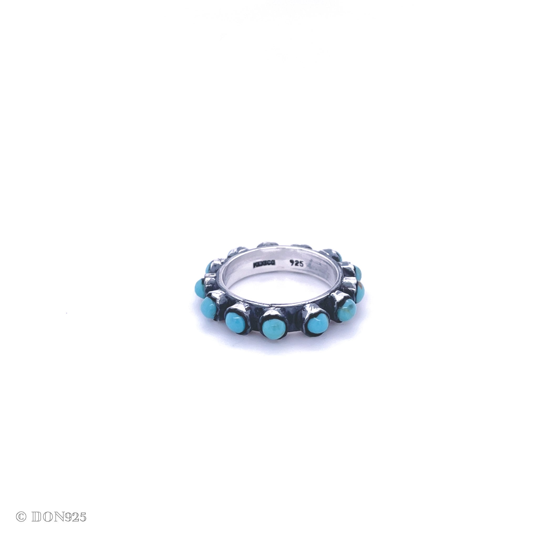 Sterling Silver Turquoise Ring: Boho Western Band