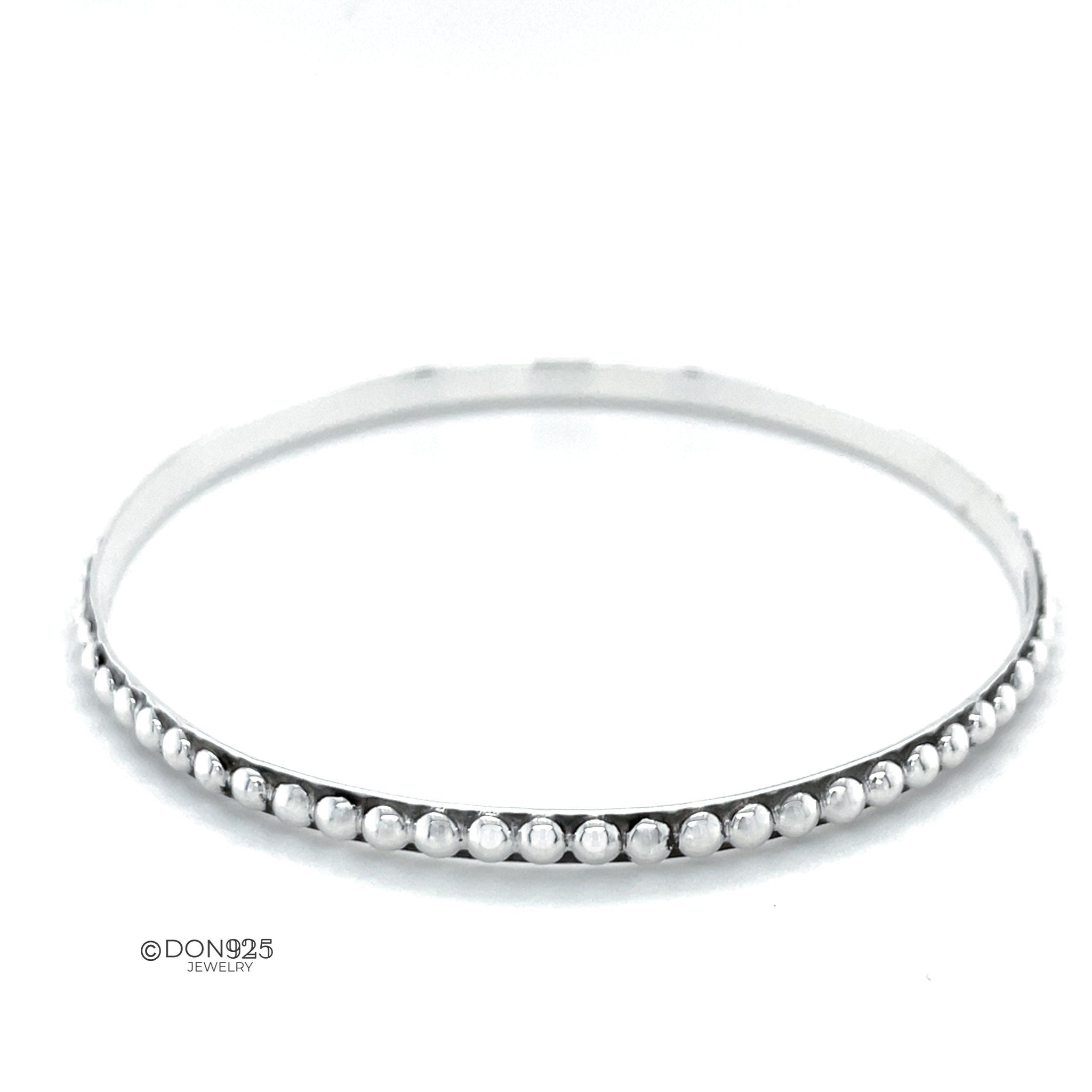 Skynny Sterling Silver Dotted Bangle Bracelet: Studded Jewelry