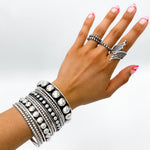 Skynny Sterling Silver Dotted Bangle Bracelet: Studded Jewelry
