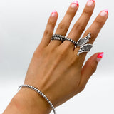 Skynny Sterling Silver Dotted Bangle Bracelet: Studded Jewelry