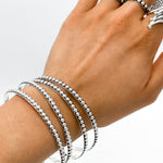 Skynny Sterling Silver Dotted Bangle Bracelet: Studded Jewelry
