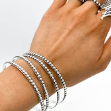Skynny Sterling Silver Dotted Bangle Bracelet: Studded Jewelry