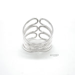 Sterling Silver Corset Ring: Lightweight Modern Wrap Design