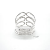 Sterling Silver Corset Ring: Lightweight Modern Wrap Design