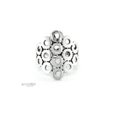 Sterling Silver Circles Ring: Geometric Statement Jewelry