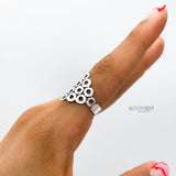 Sterling Silver Circles Ring: Geometric Statement Jewelry