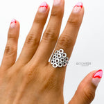 Sterling Silver Circles Ring: Geometric Statement Jewelry