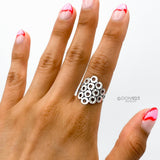 Sterling Silver Circles Ring: Geometric Statement Jewelry