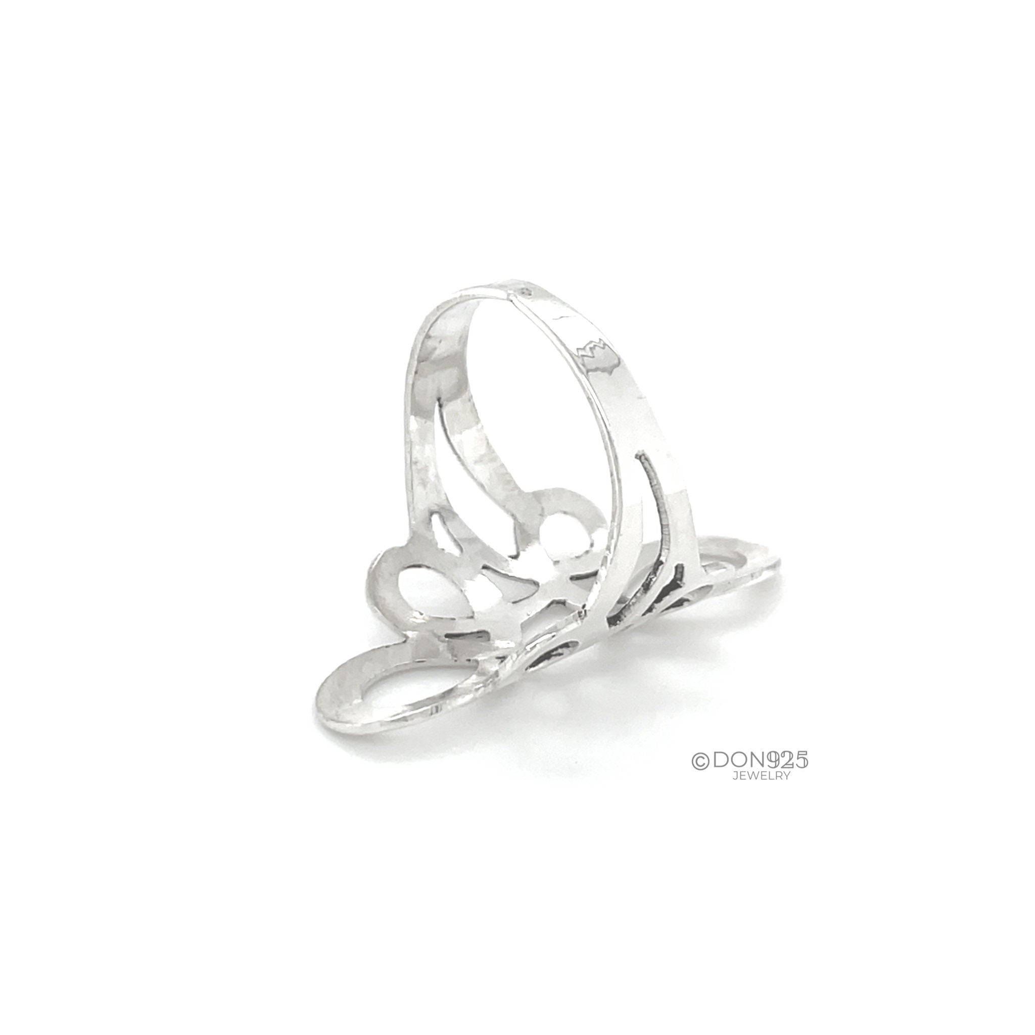 Sterling Silver Abstract Infinity Ring: Geometric Lightweight Design