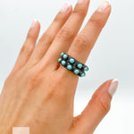 Sterling Silver Turquoise Ring: Boho Western Band