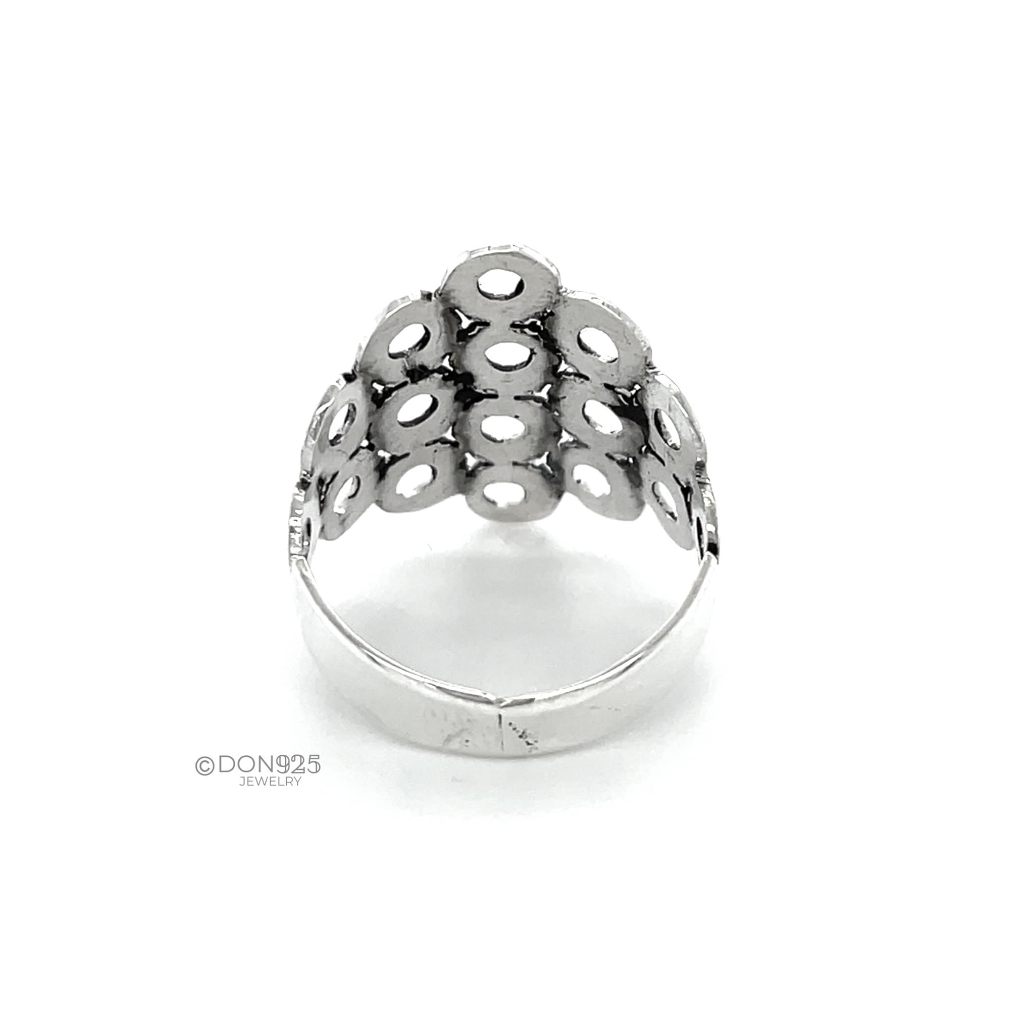 Sterling Silver Circles Ring: Geometric Statement Jewelry