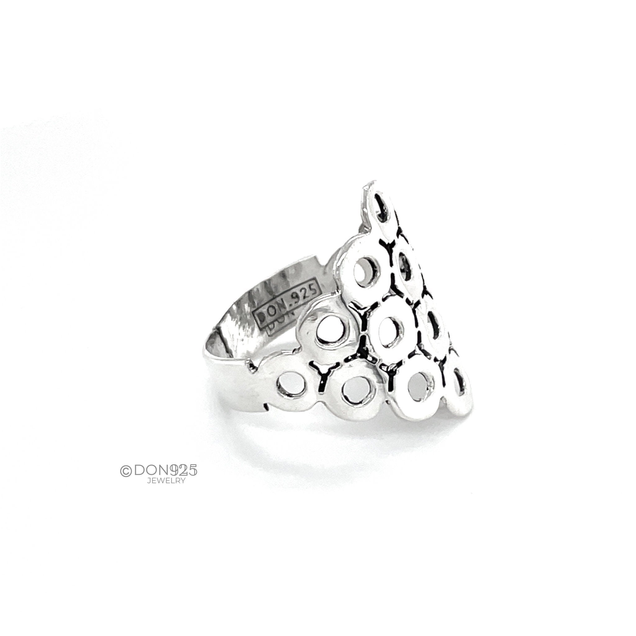 Sterling Silver Circles Ring: Geometric Statement Jewelry