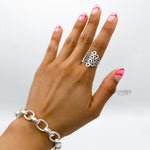 Sterling Silver Circles Ring: Geometric Statement Jewelry