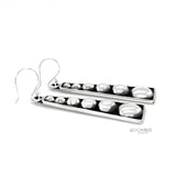Sterling Silver Studded Dangle Earrings: Western Geometric Dome Bubble Design