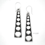 Sterling Silver Studded Dangle Earrings: Western Geometric Dome Bubble Design