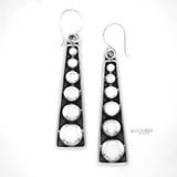 Sterling Silver Studded Dangle Earrings: Western Geometric Dome Bubble Design