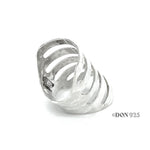 Sterling Silver Cutout Shield Ring: Hammered Geometric Statement Ring