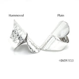 Sterling Silver Long Wrap Shield Ring: Adjustable Chunky Statement Ring
