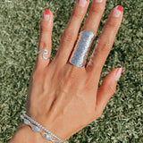 Sterling Silver Disco Shield Ring