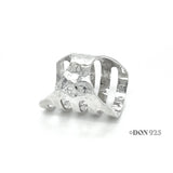 Sterling Silver Cutout Shield Ring: Hammered Geometric Statement Ring