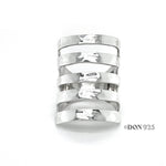 Sterling Silver Cutout Shield Ring: Hammered Geometric Statement Ring