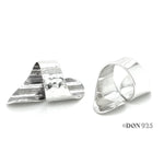 Sterling Silver Long Wrap Shield Ring: Adjustable Chunky Statement Ring