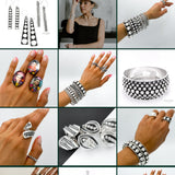 Sterling Silver Dome Cuff: Chunky Southwestern Studded Bracelet