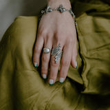 Sterling Silver Boho Studded Wrap Ring