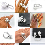 Sterling Silver Spheres Ring: Modern Geometric 925 Silver Balls
